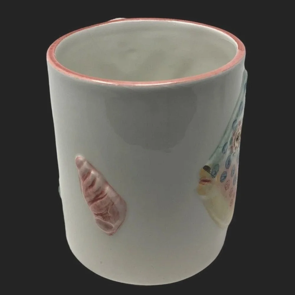 Fish‎ Mug Ocean Beach Decor Coffee Tea Cup Vintage Made in Italy